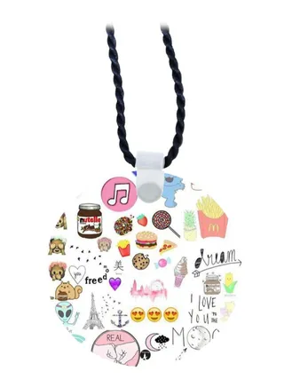 Wooden Random Stuff Pendant Necklace 