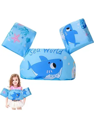Swim Vest, Kids Water Wings Arm Floaties for 30-50 Pounds, Infant Safety Swim Aid Jumper Inflatable,Swim Arm Bands,Float Sleeves Swimming Armbands for Sea/Pool/Beach/Training 