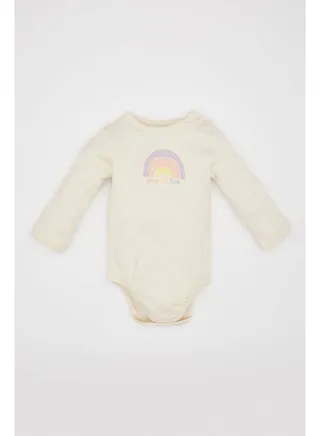 Babygirl New Born Regular Fit Bike Neck Knitted Long Sleeve Snap Body 