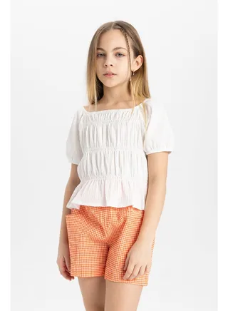 Girl Relax Fit Knitted Short Sleeve Body 