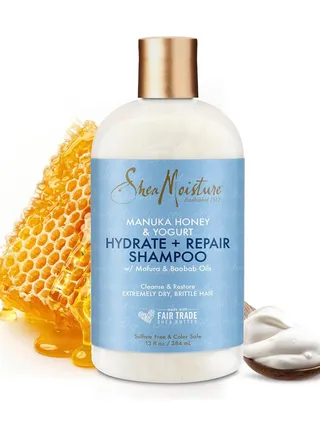 Shea Moisture Sulfate Free Manuka Honey & Yogurt Shampoo Moisturizing & Repairing Shampoo for Frizzy, Dry, Brittle Hair 384ml 