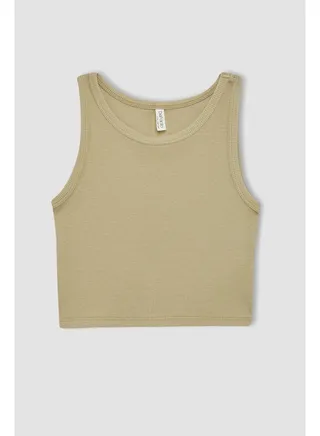 Girl Slim Fit Sleeveless Knitted Top 
