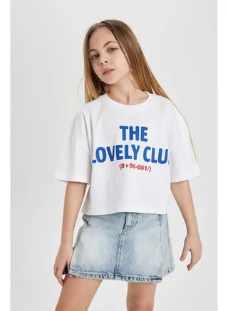 Girl Crew Neck Knitted Short Sleeve Body 