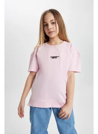 Girl Oversize Fit Knitted Short Sleeve Body 