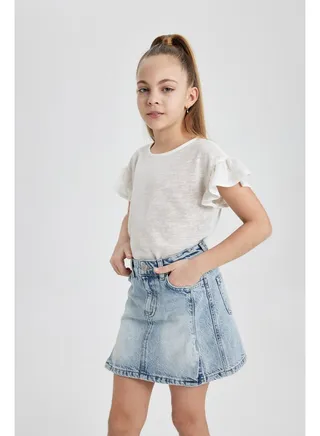 Girl Regular Fit Knitted Short Sleeve Body 