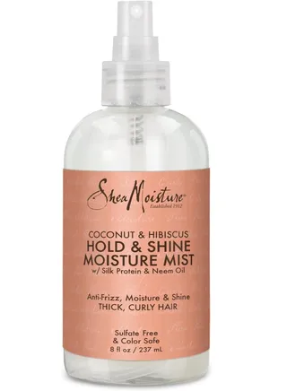 Shea Moisture Coconut Hibiscus Hold & Shine Moisture Mist, 8 oz | Shea Moisture Coconut Hibiscus Curl & Style Milk 8 oz 