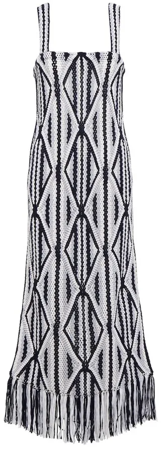 Daria macrame wool maxi dress