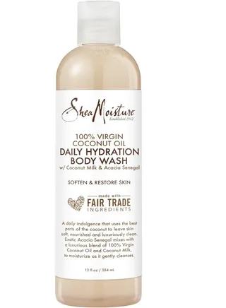 Shea Moisture Daily Moisturizing Body Wash 100% Virgin Coconut Oil for Unisex, 384 ml 