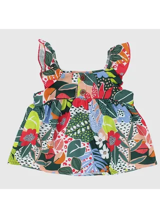Leafy Sleeveless Blouse 