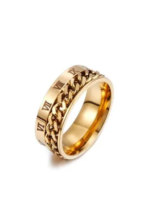 Unisex Roman Numeral Titanium Ring 