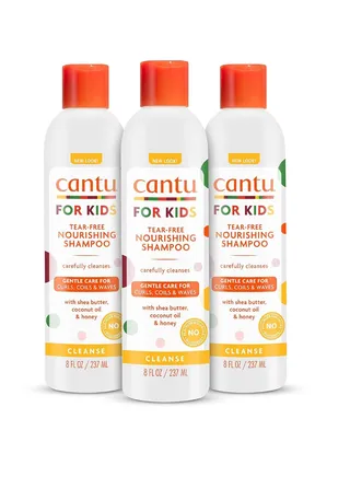 Cantu Care for Kids Pure Shea Butter Nourishing Shampoo, 8 oz (Pack of 3) (Packaging May Vary) 