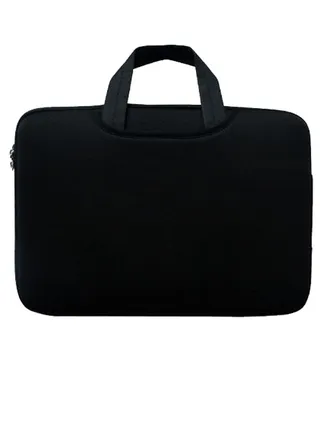 Portable Zipper Soft Sleeve Laptop Briefcase Black 