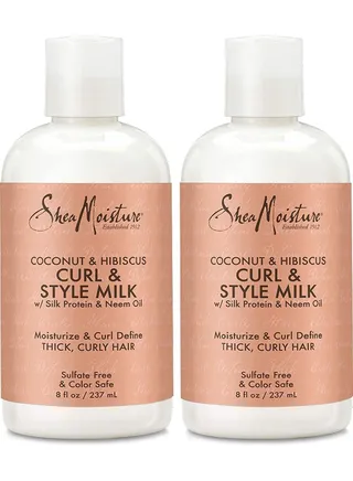 Shea Moisture Coconut & Hibiscus Curl & Style Milk, 8 fl oz, Pack of 2, for curly hair 