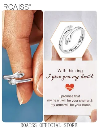 Adjustable Hug Ring Minimalist Modern Design Stylish and Trendy Couple's Matching Ring Unisex Design Adjustable Opening for Comfortable Fit Perfect Gift Idea 