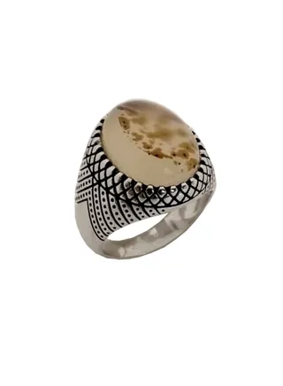 Sterling Silver 925 Ring With Natural Agate 