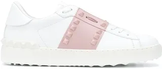 Rockstud open leather sneakers