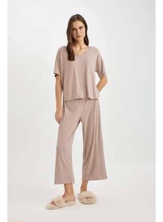 Woman Regular Fit Homewear Knitted Bottoms 