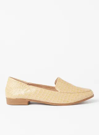 Textured Stylish Loafers Beige 