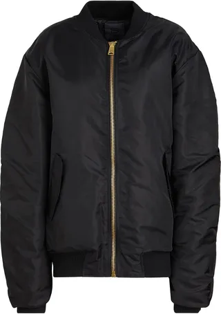Recycled Poly Oversize Bomber Jacket Black
