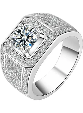 Cubic Zirconia Studded Ring 