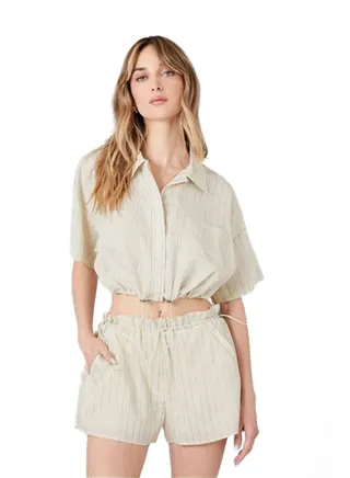 Pinstriped Paperbag Shorts 