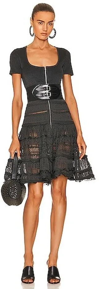 ALAÏA Crinoline Dress in Black