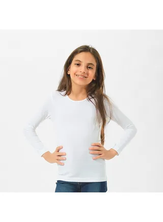 Mojo Girls' Long Sleeves Top Comfortable White 