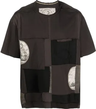 patchwork crew-neck T-shirt