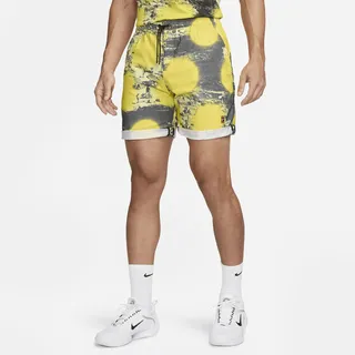 Nike Men's Dri-FIT Heritage 6" Print Tennis Shorts in Yellow