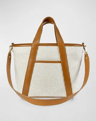 Harper Raffia and Leather Tote Bag
