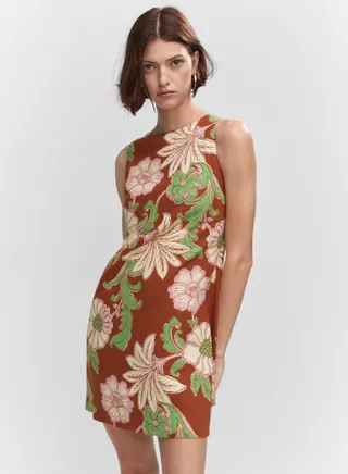 Floral Printed Knitted Dress