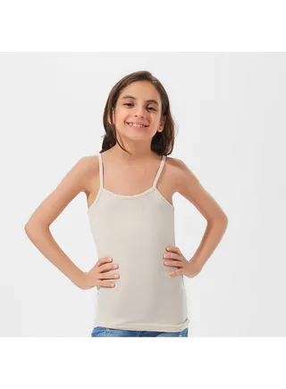 Mojo Girls' Strap Tank Top Comfortable Beige 