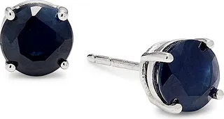 14K White Gold & Sapphire Stud Earrings