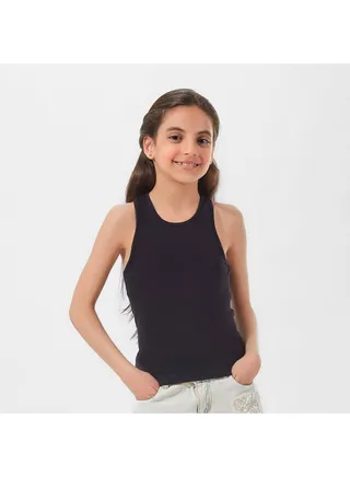 Mojo Girls' Cross Back Top Comfortable Black 