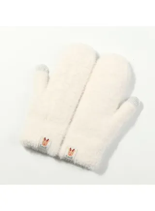 Women's Warm Plush Windproof And Cold Proof Lovely Gloves 