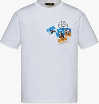 M Pup Postcards Print T-Shirt in Organic Cotton