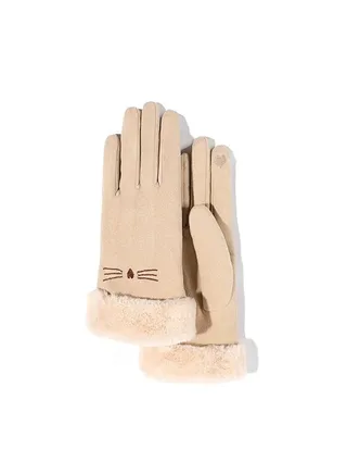 Women's Warm Plush Windproof And Cold Proof Lovely Gloves 