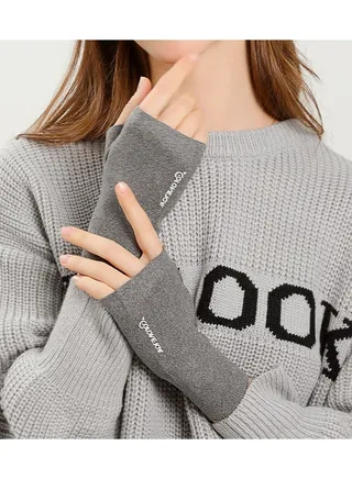 Thin Windproof And Cold Proof Warm Leaky Finger Lady Gloves 