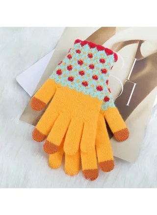Women's Warm Plush Windproof And Cold Proof Lovely Gloves 