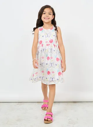 Butterfly Print Sleeveless Dress 