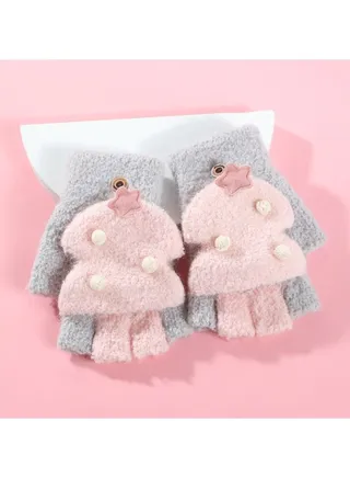 Women's Warm Plush Windproof And Cold Proof Lovely Gloves 