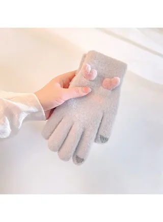Women's Plush Thermal Knit Touchscreen Thick Gloves 