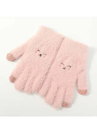 Women's Plush Thermal Knit Touchscreen Thick Gloves 