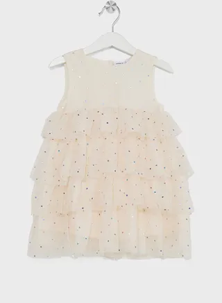 Kids Shiny Ruffled Dress 