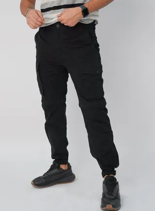 Men’s Workwear 6 Pocket Cargo Denim Pant in Demin Black 