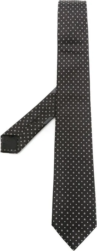 Gancini jacquard silk tie