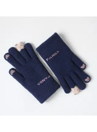 Women's Warm Plush Windproof And Cold Proof Lovely Gloves 