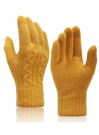 Women Touch Screen Gloves - Winter Warm Gloves Touchscreen Mittens Thermal Fleece Lined Knitted Gloves for Outdoor 