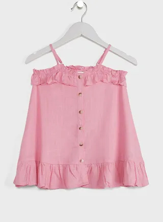 Kids Button Detail Dress 