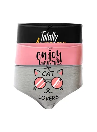 Bundle Of Three Solid Slip On Underwear Multicolour 